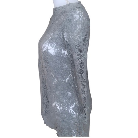 Charlie Joe size Small Bohemian Ziggy Top Gray Lace Dress Bikini Cover Up - Picture 6 of 7